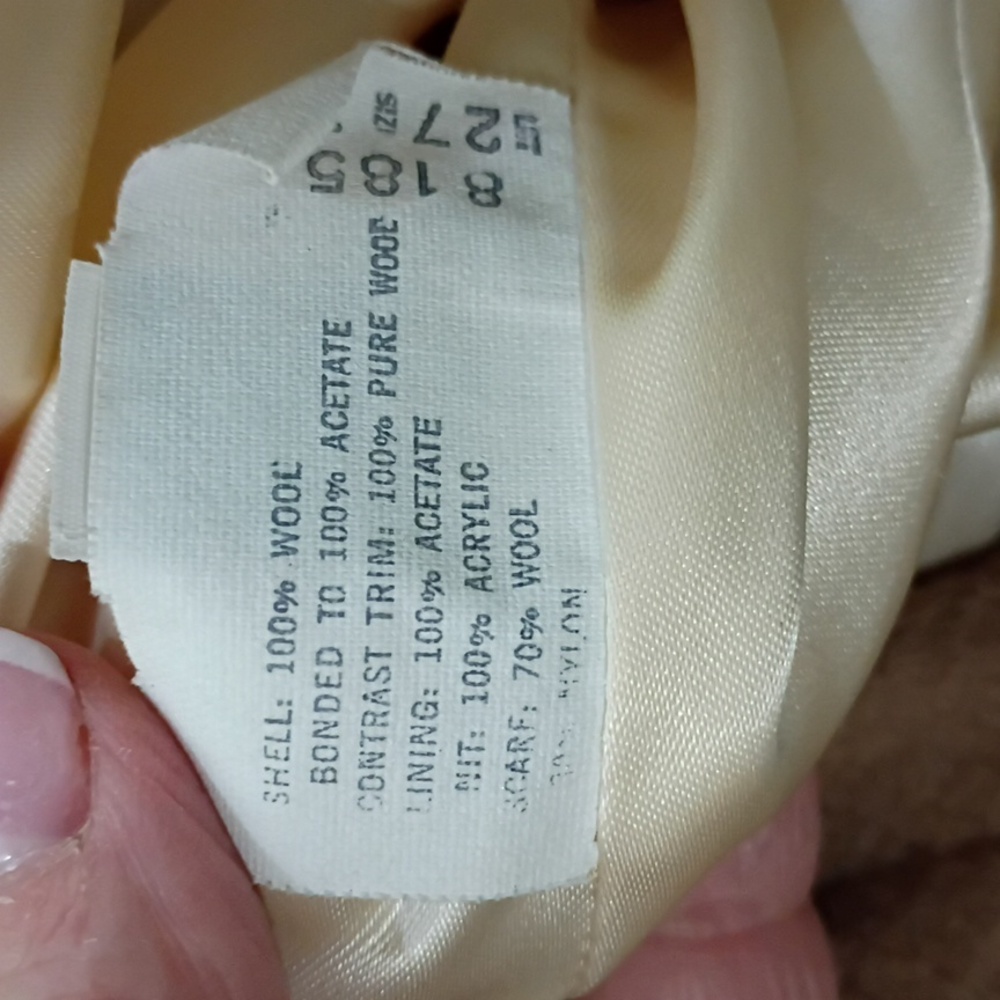 Elegant Tan Hooded Trench Coat 100% Wool Coat Pit To Pit 23".No Size Tag - Picture 12 of 14
